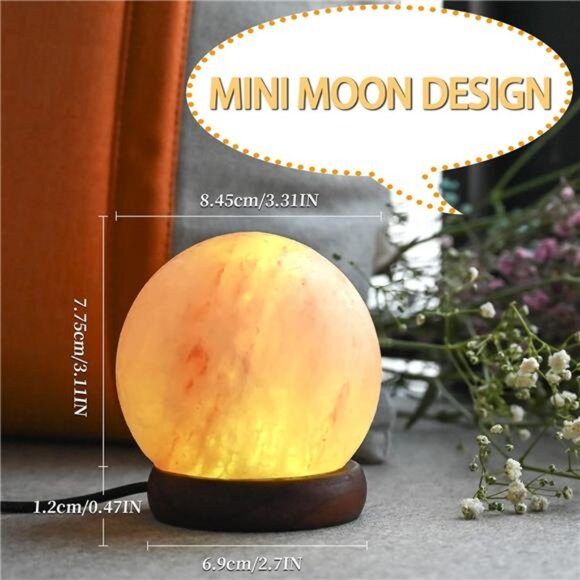 USB Himalayan Salt Lamp with 8 Colors Changing,Lovely Round Crystal Salt Rock - Picture 6 of 7